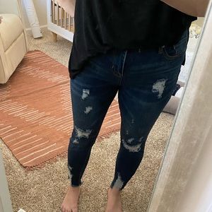 NEVER WORN! High Waisted Distress Denim
